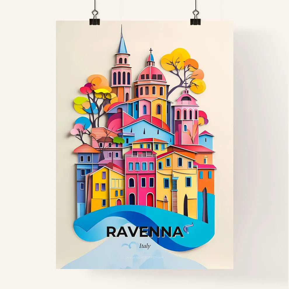 Vivid Ravenna, Italy, Colorful Poster