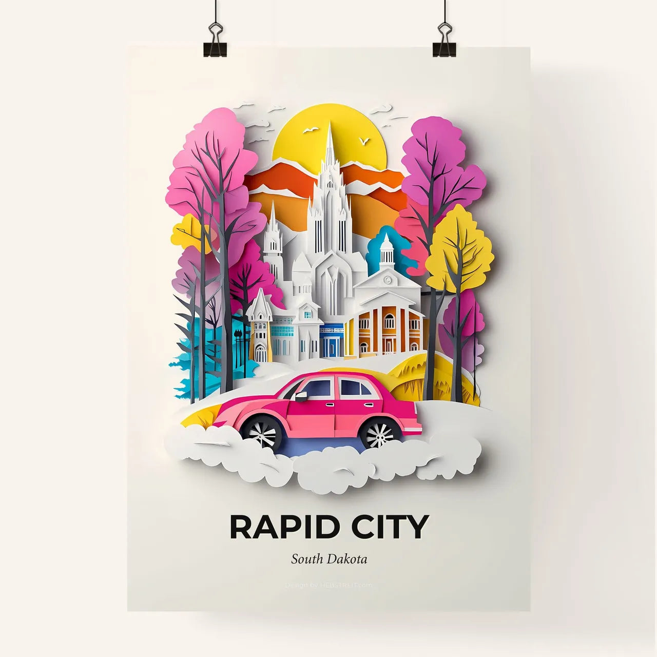 Vivid Rapid City, South Dakota, Colorful Poster