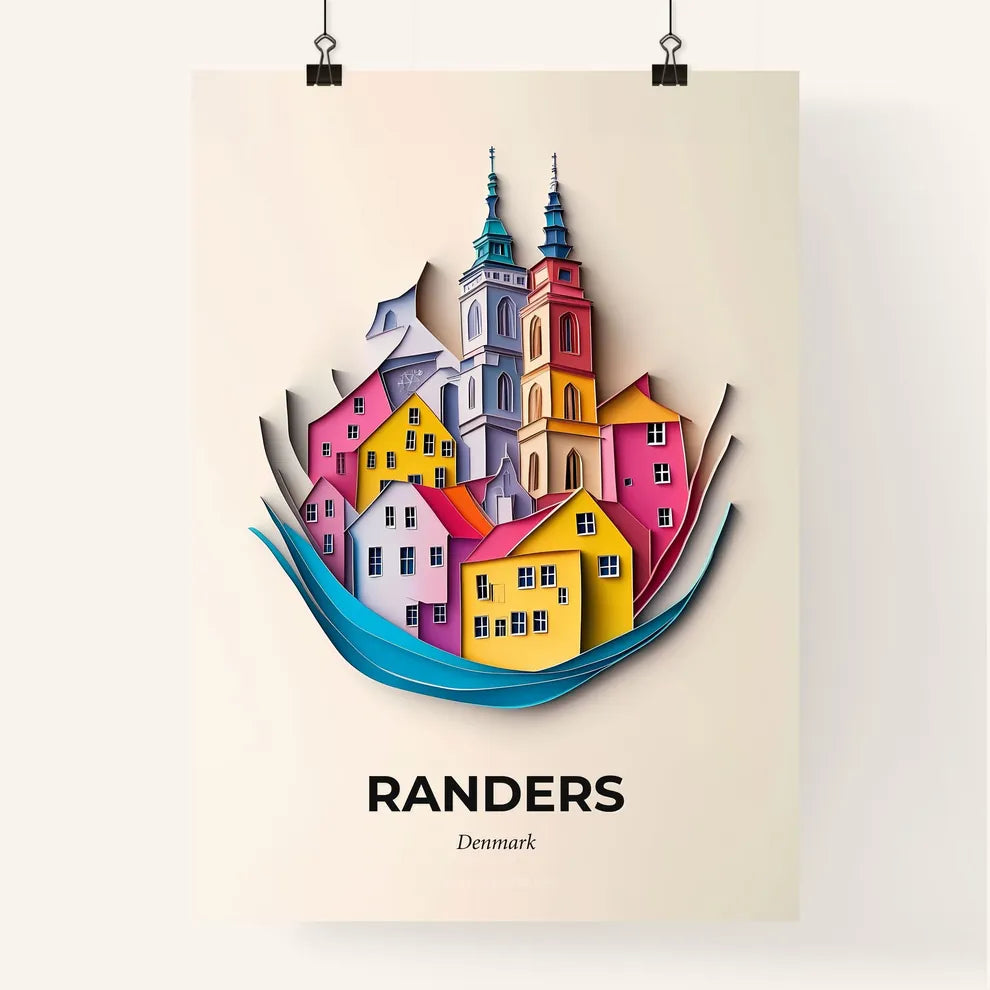 Vivid Randers, Denmark, Colorful Poster