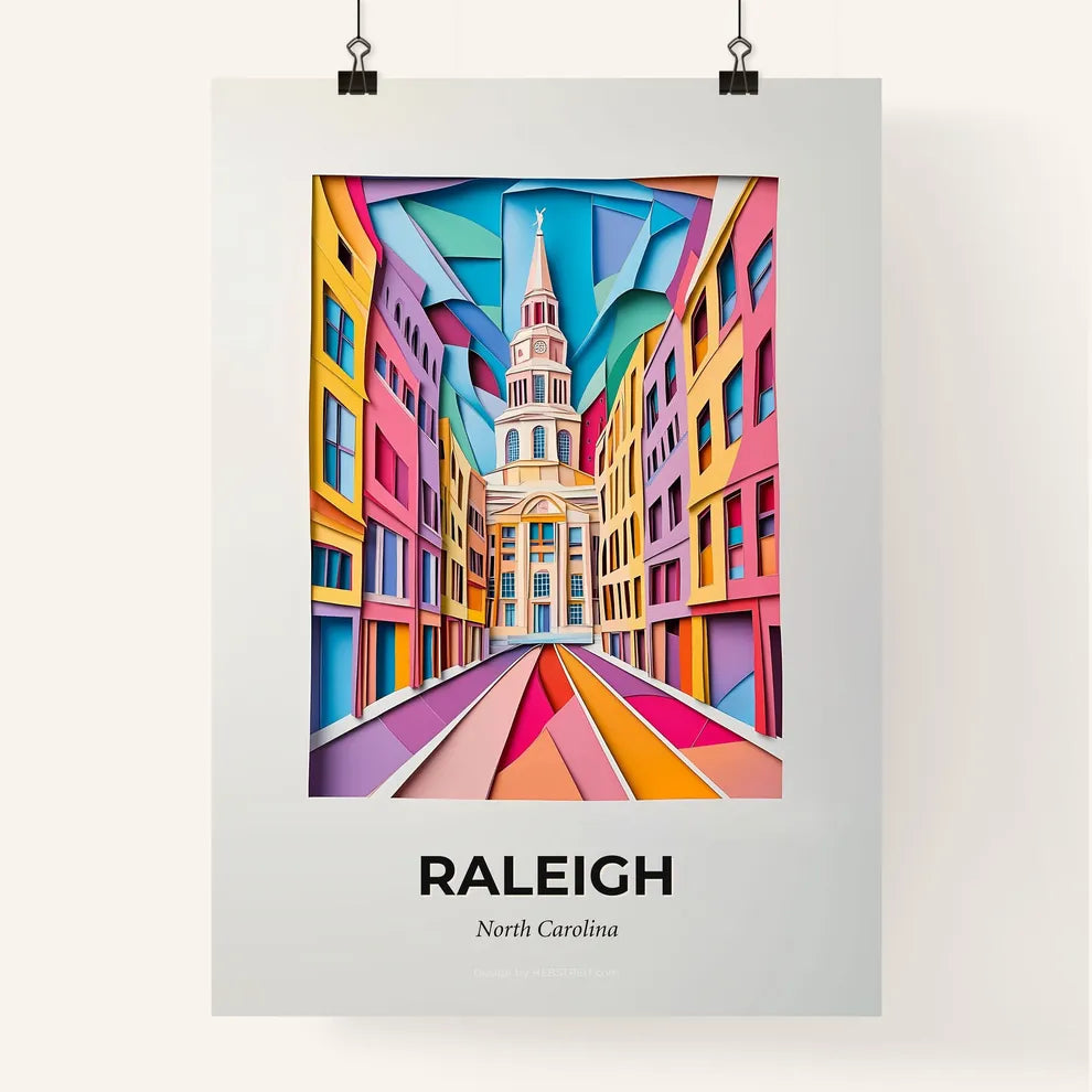 Vivid Raleigh, North Carolina, Colorful Poster