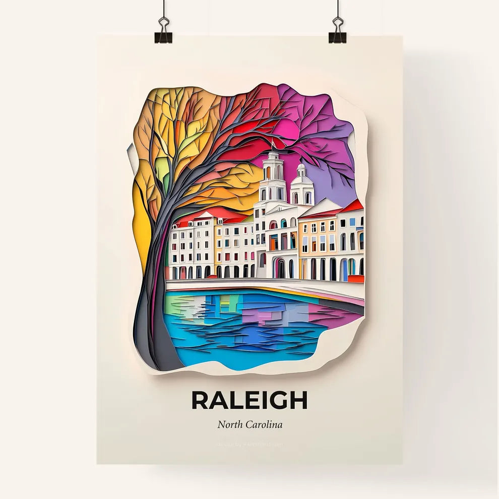 Vivid Raleigh, North Carolina, Colorful Poster