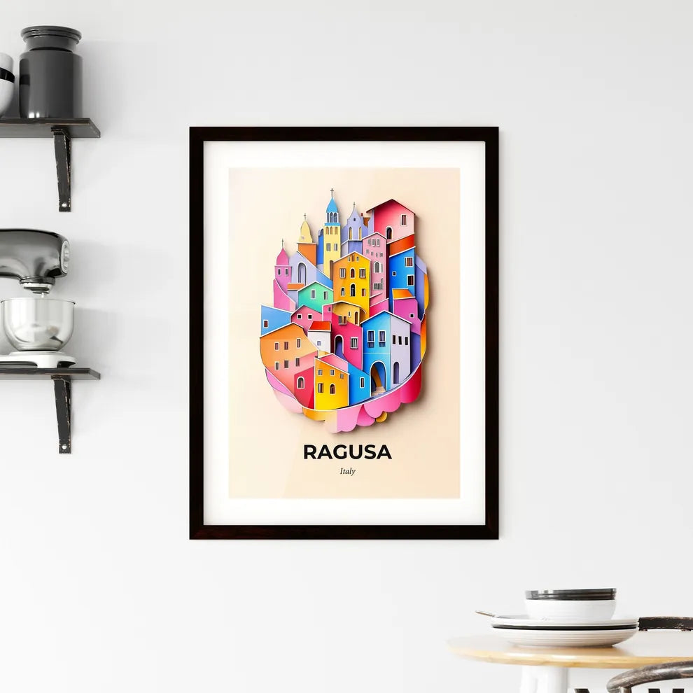 Vivid Ragusa, Italy, Framed Wall Art