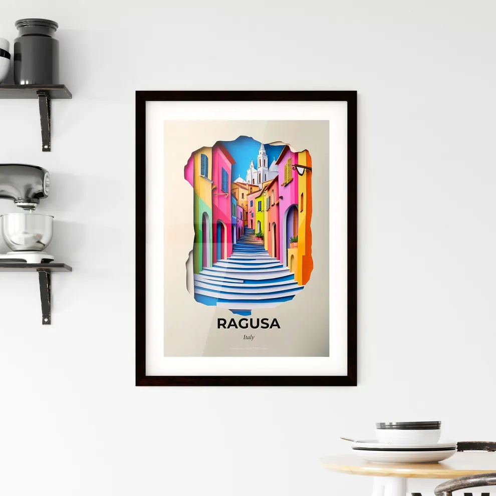 Vivid Ragusa, Italy, Framed Wall Art