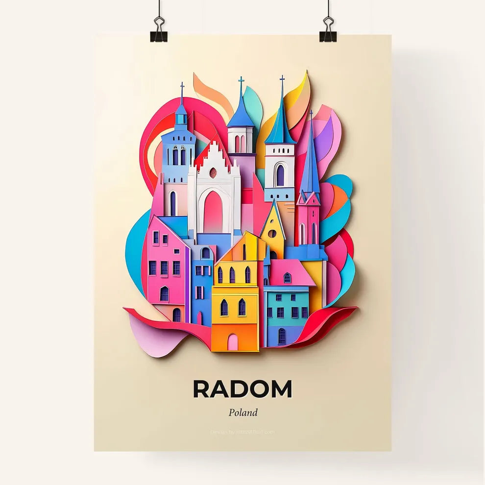 Vivid Radom, Poland, Colorful Poster