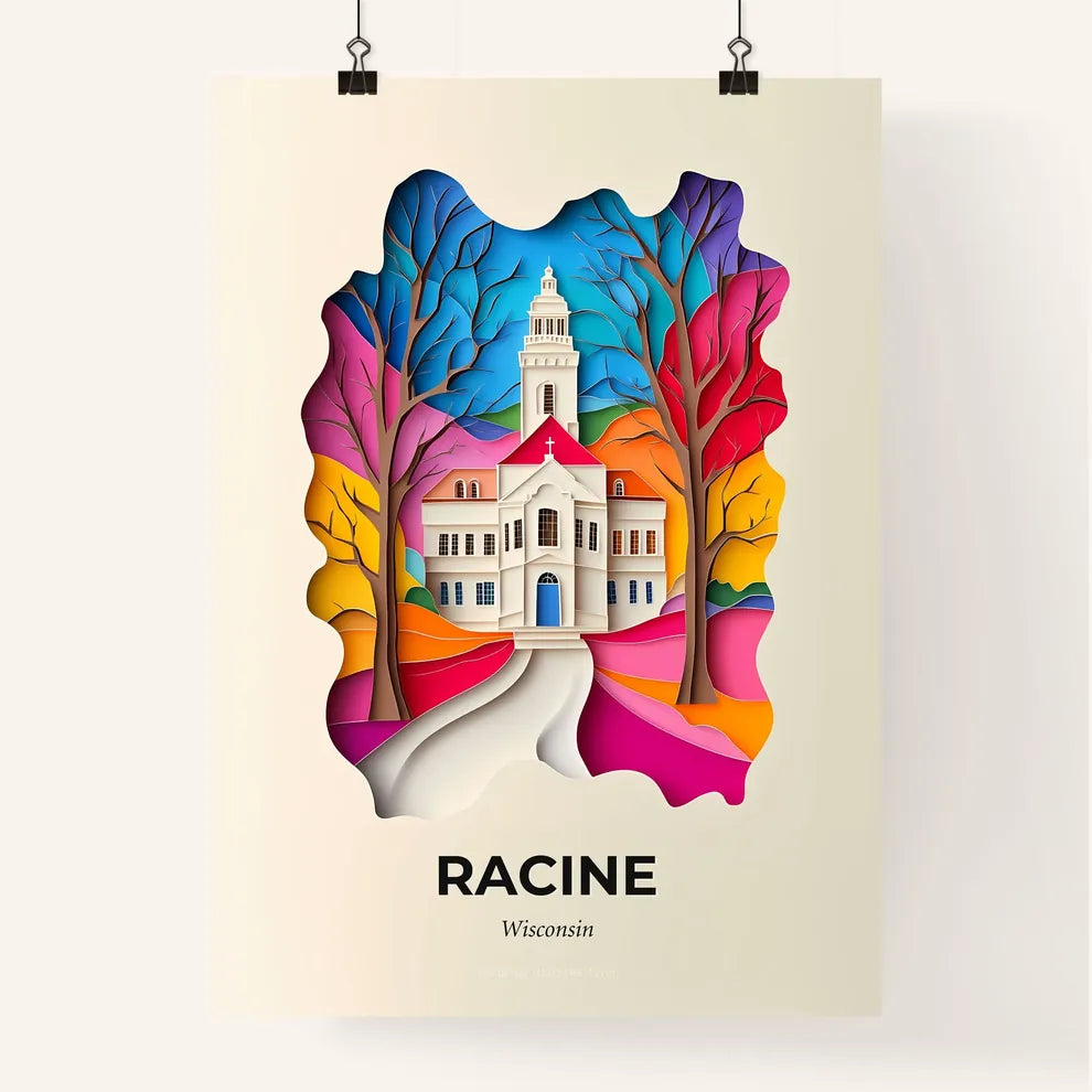 Vivid Racine, Wisconsin, Colorful Poster