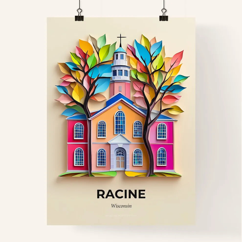 Vivid Racine, Wisconsin, Colorful Poster