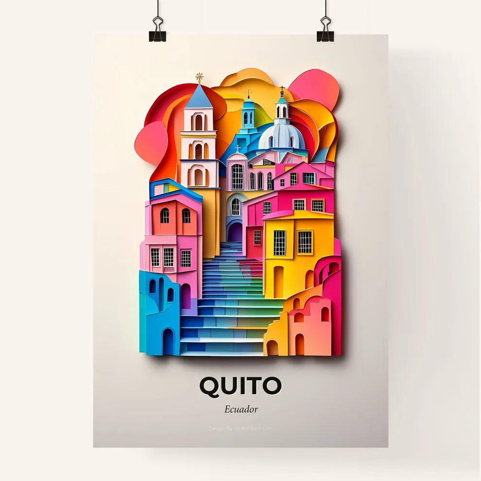 Vivid Quito, Ecuador, Colorful Poster
