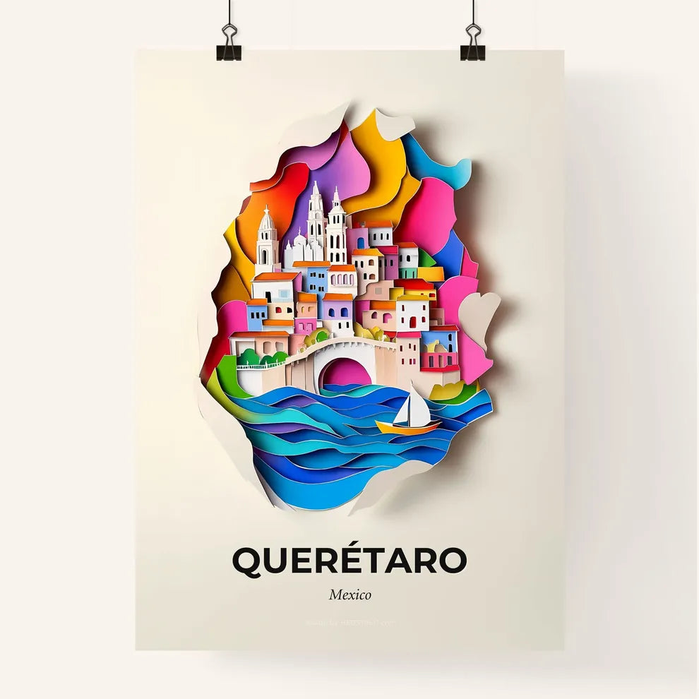 Vivid Querétaro, Mexico, Colorful Poster