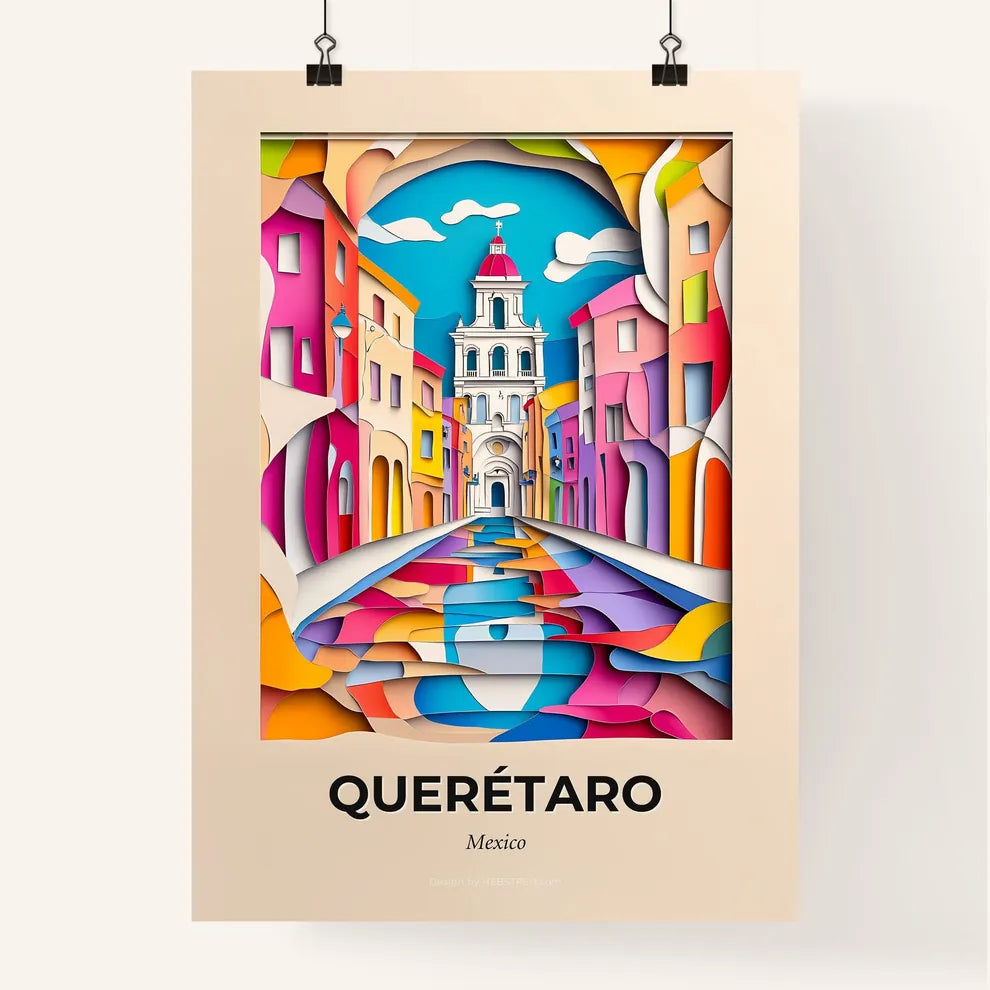 Vivid Querétaro, Mexico, Colorful Poster