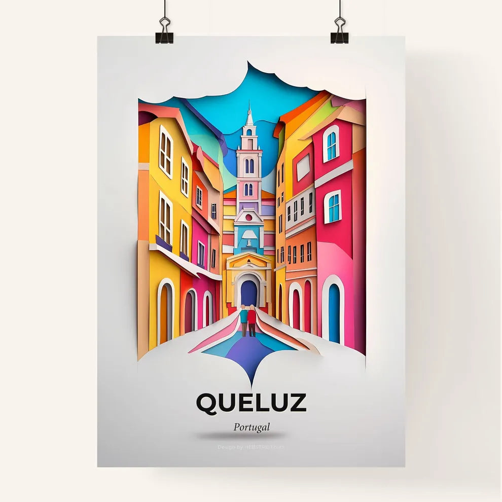 Vivid Queluz, Portugal, Colorful Poster