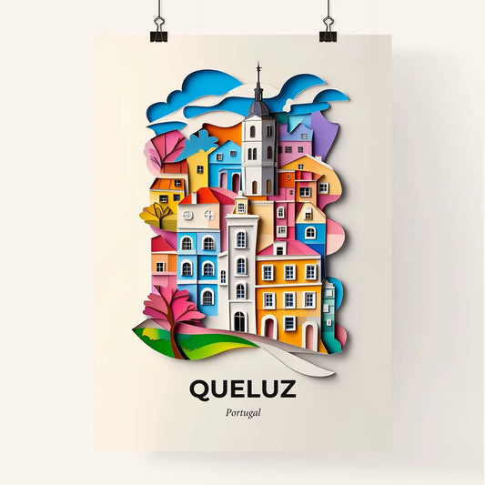 Vivid Queluz, Portugal, Colorful Poster
