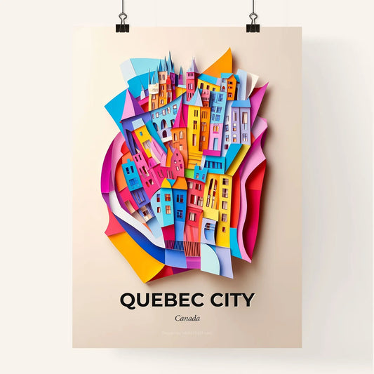 Vivid Quebec City, Canada, Colorful Poster