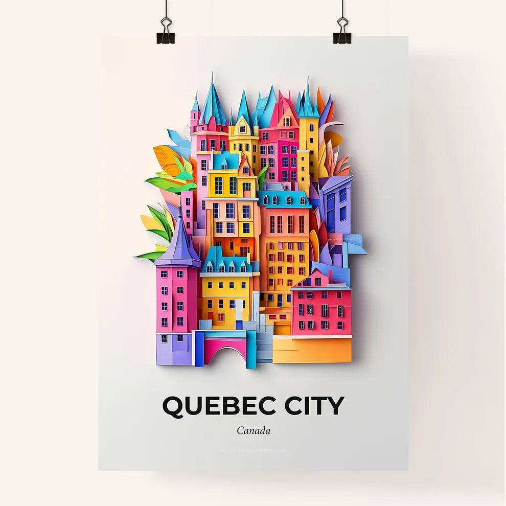 Vivid Quebec City, Canada, Colorful Poster