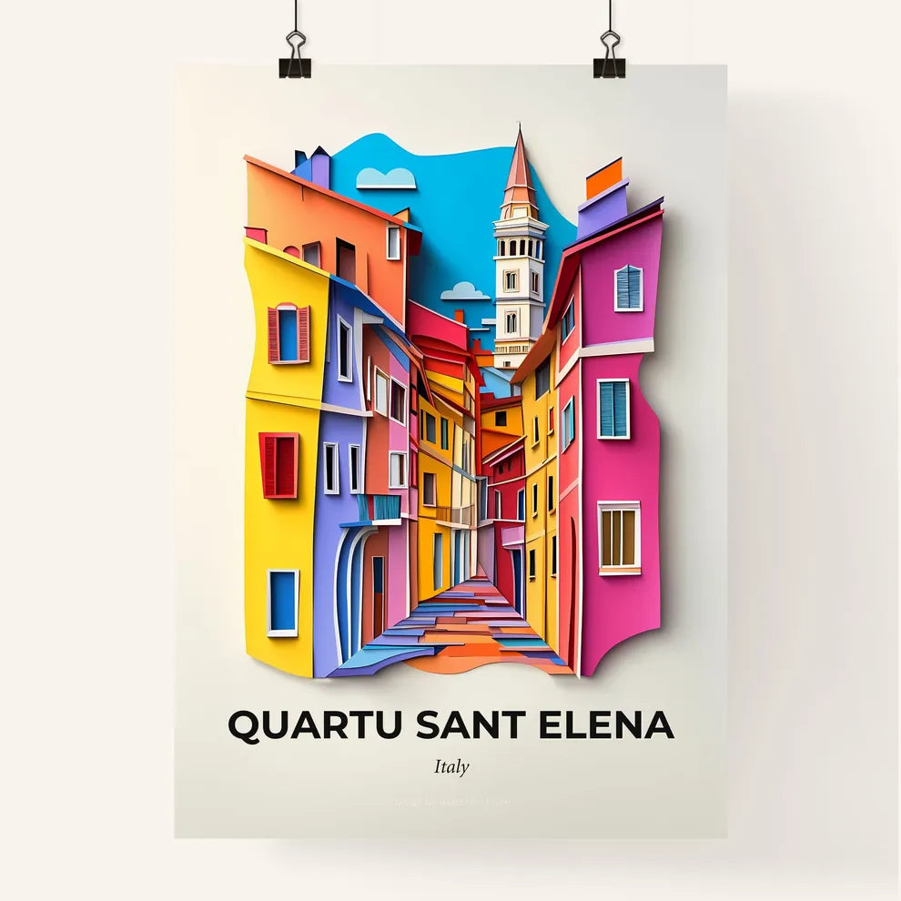 Vivid Quartu Sant Elena, Italy, Colorful Poster