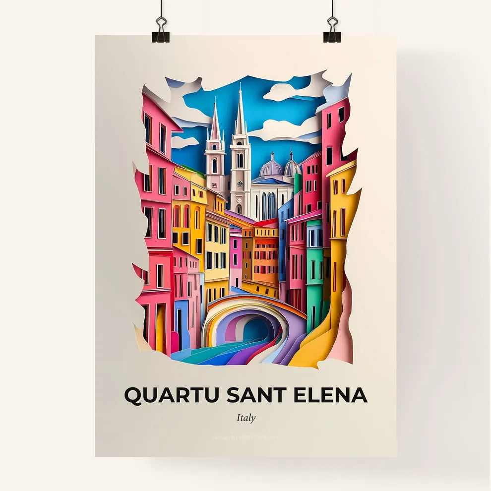 Vivid Quartu Sant Elena, Italy, Colorful Poster