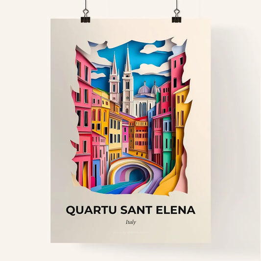 Vivid Quartu Sant Elena, Italy, Colorful Poster