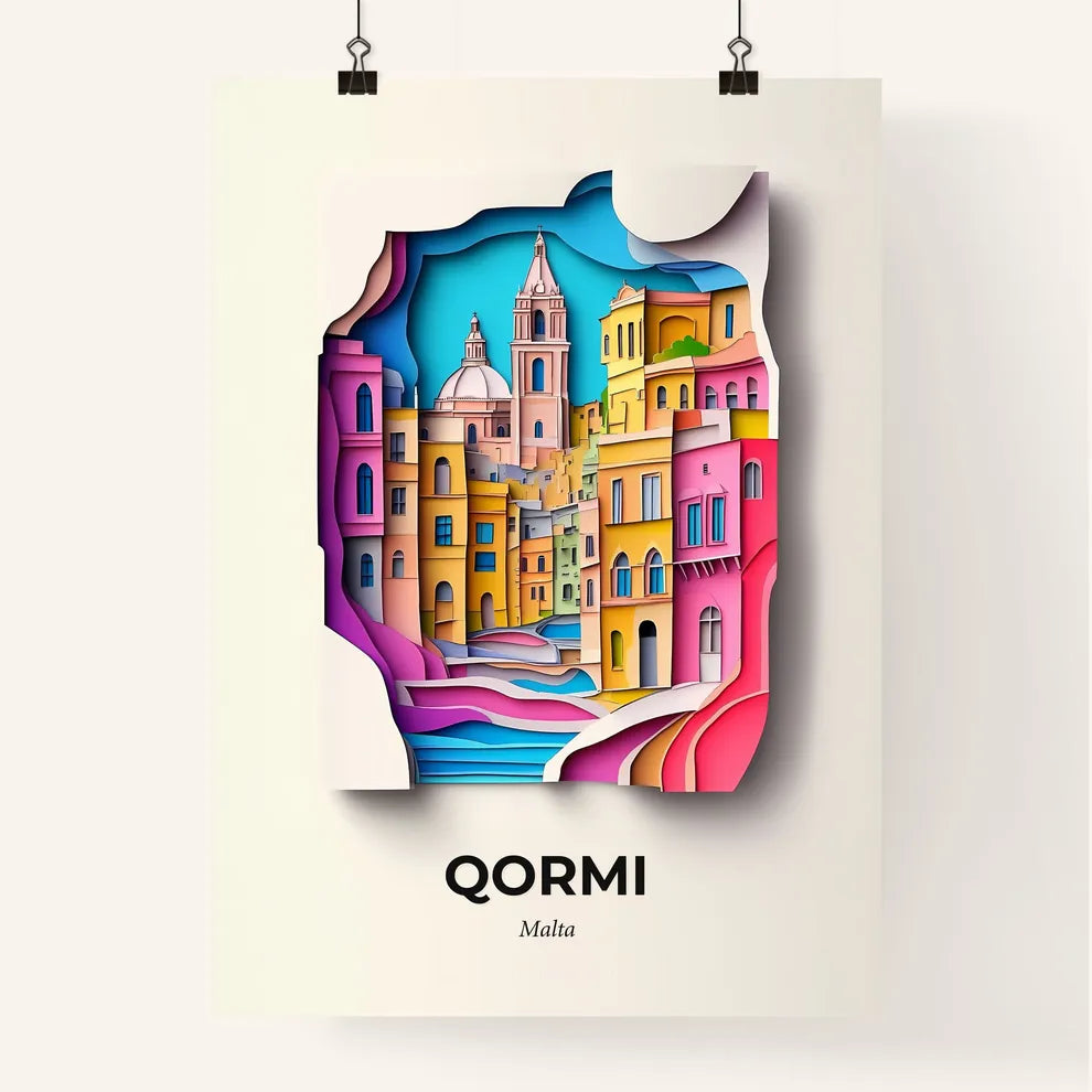 Vivid Qormi, Malta, Colorful Poster