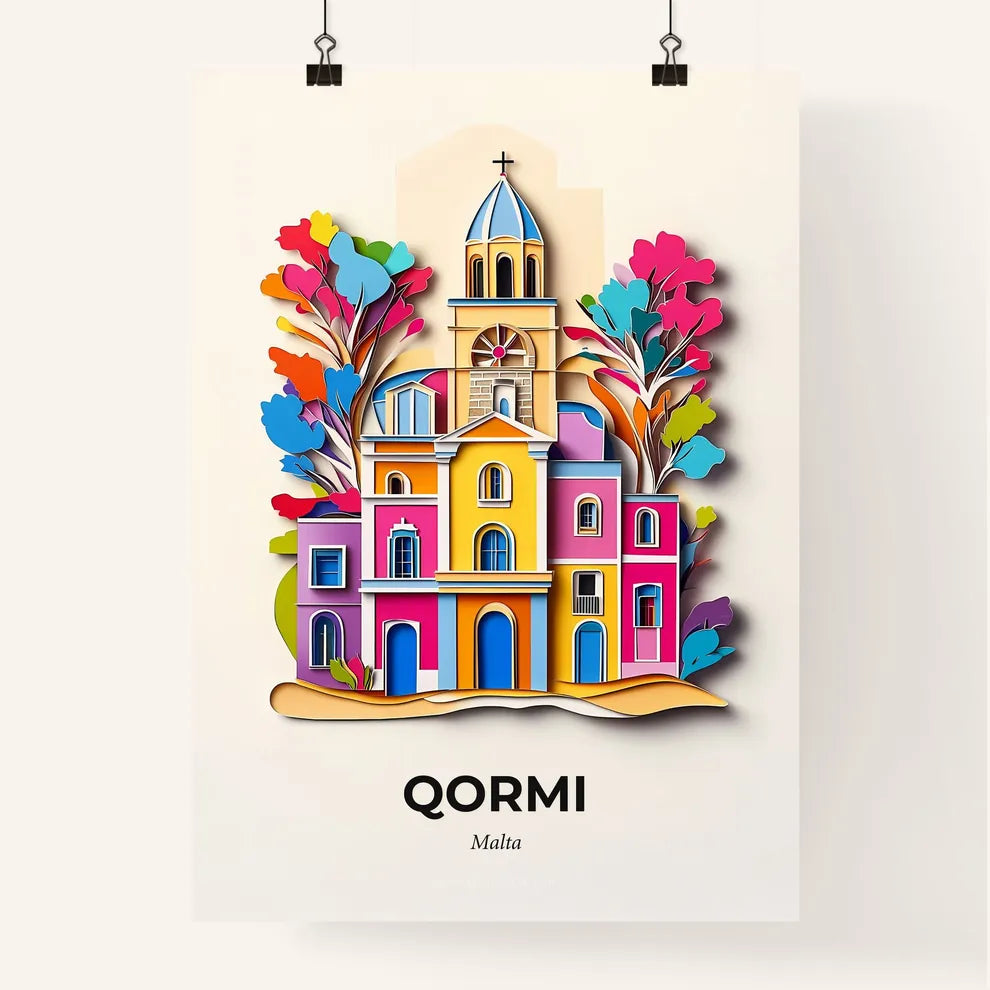Vivid Qormi, Malta, Colorful Poster