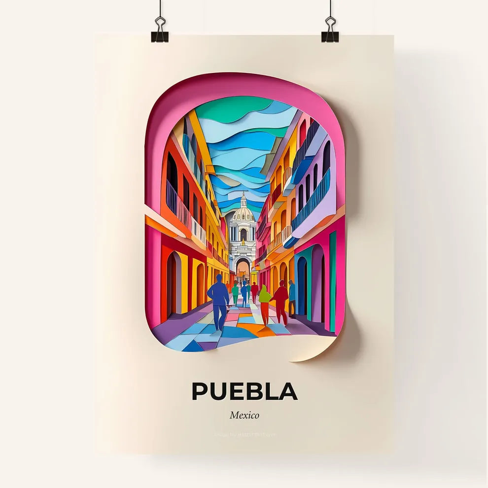 Vivid Puebla, Mexico, Colorful Poster
