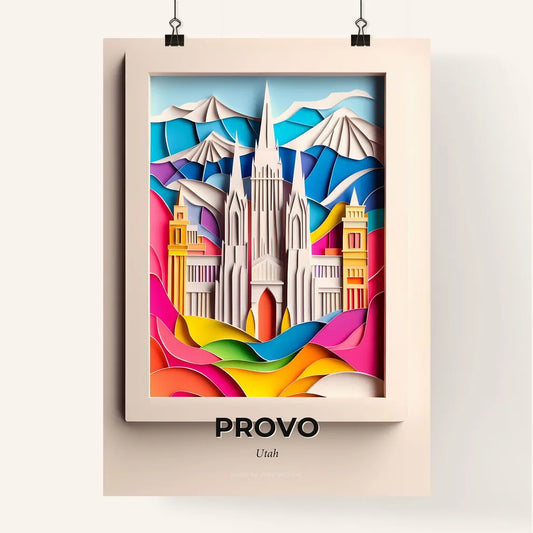 Vivid Provo, Utah, Colorful Poster