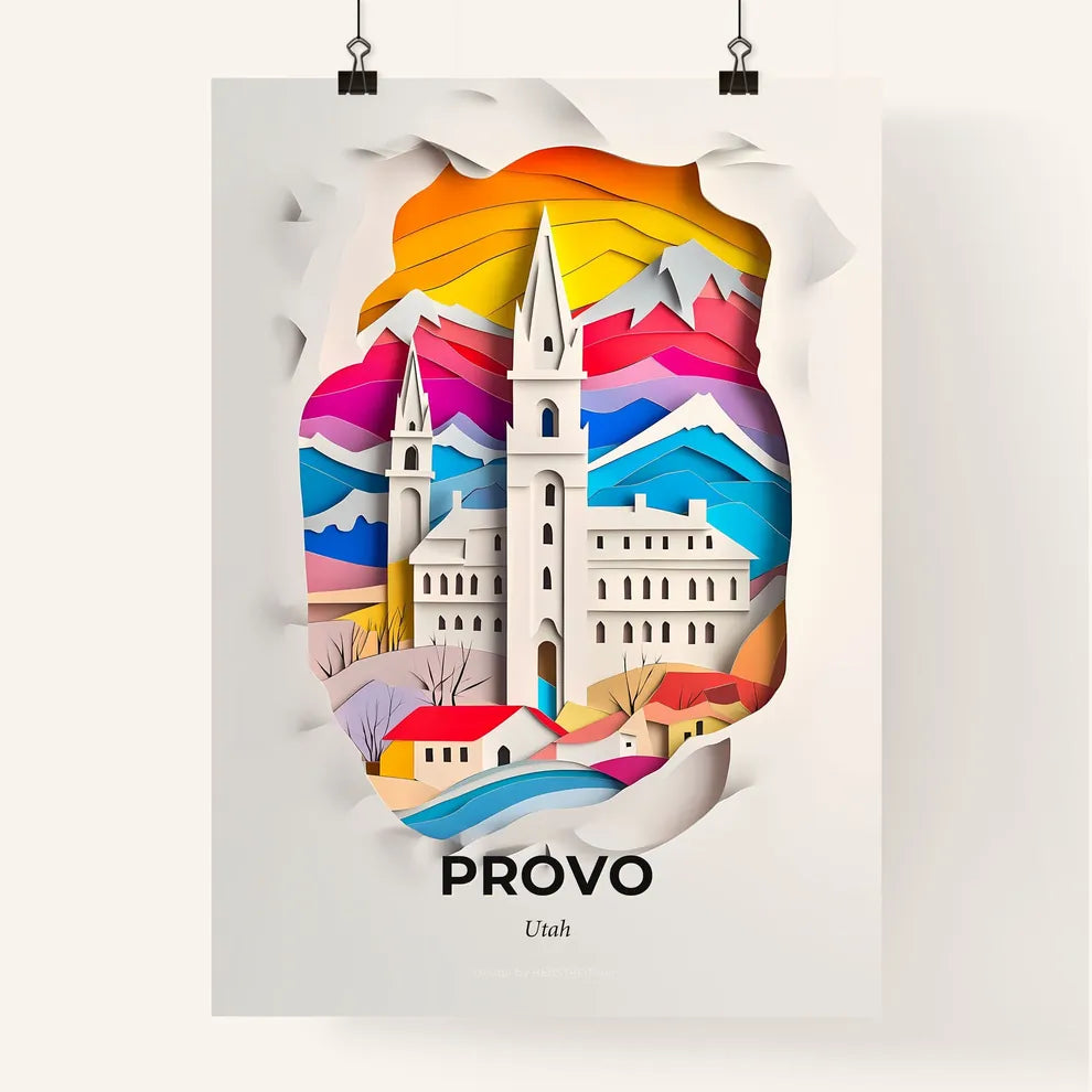 Vivid Provo, Utah, Colorful Poster