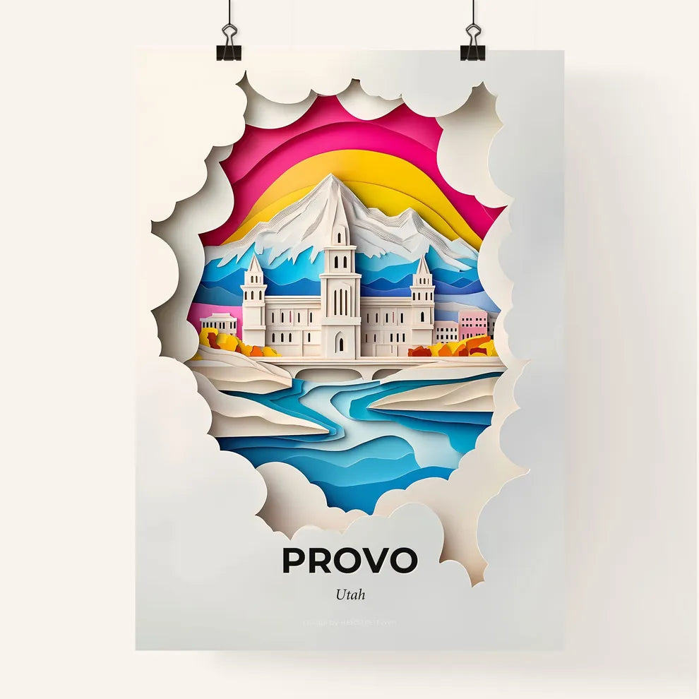 Vivid Provo, Utah, Colorful Poster