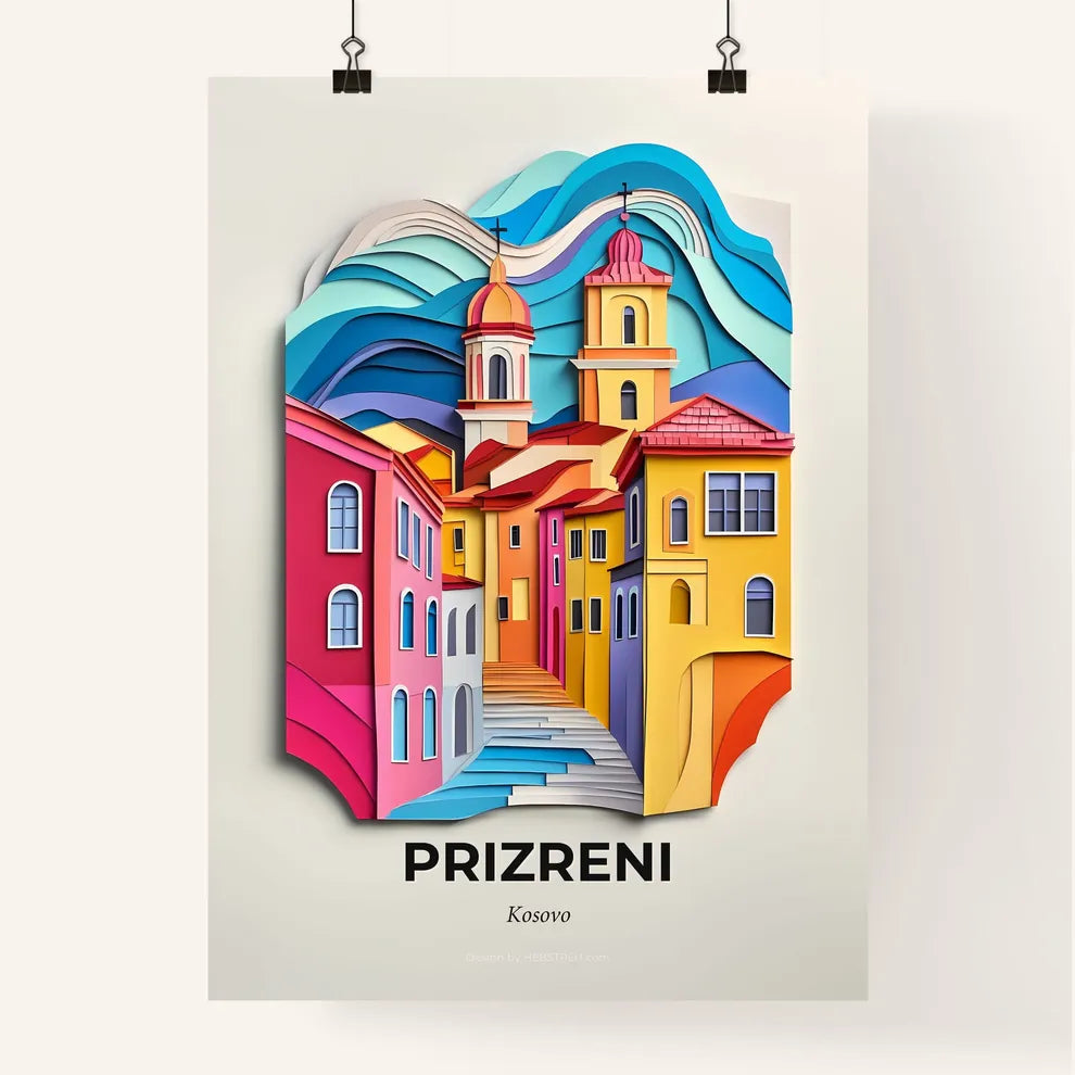 Vivid Prizreni / Prizren, Kosovo, Colorful Poster
