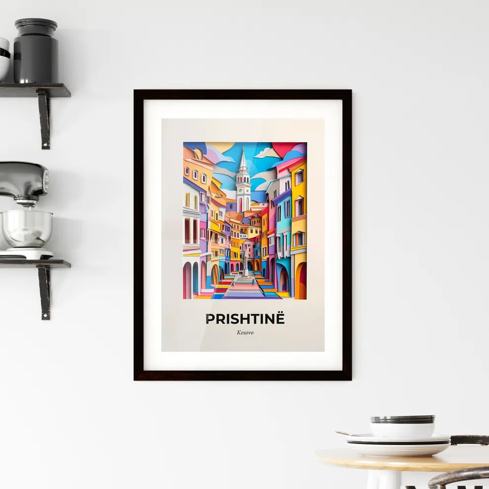 Vivid Prishtinë / Priština, Kosovo, Framed Wall Art