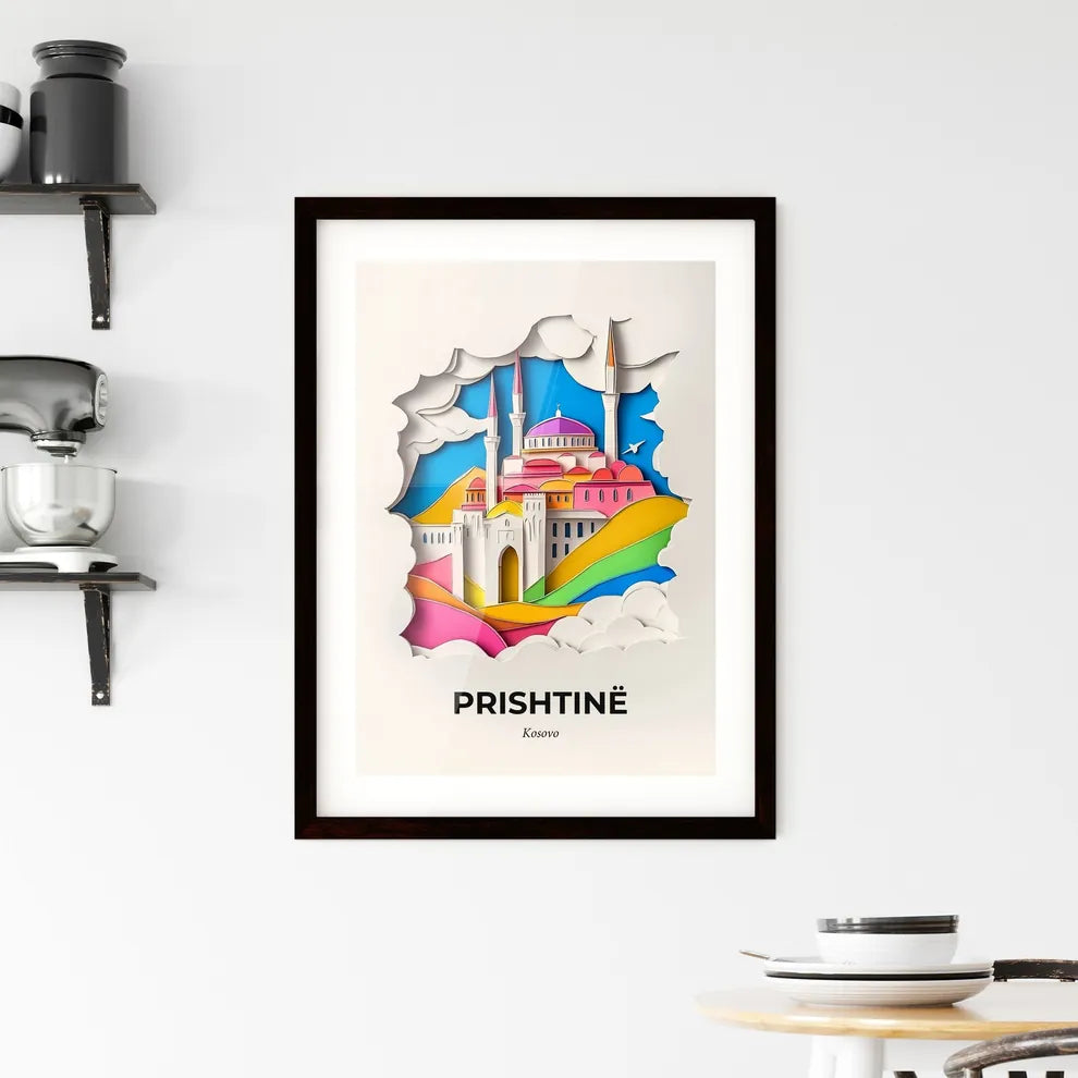 Vivid Prishtinë / Priština, Kosovo, Framed Wall Art