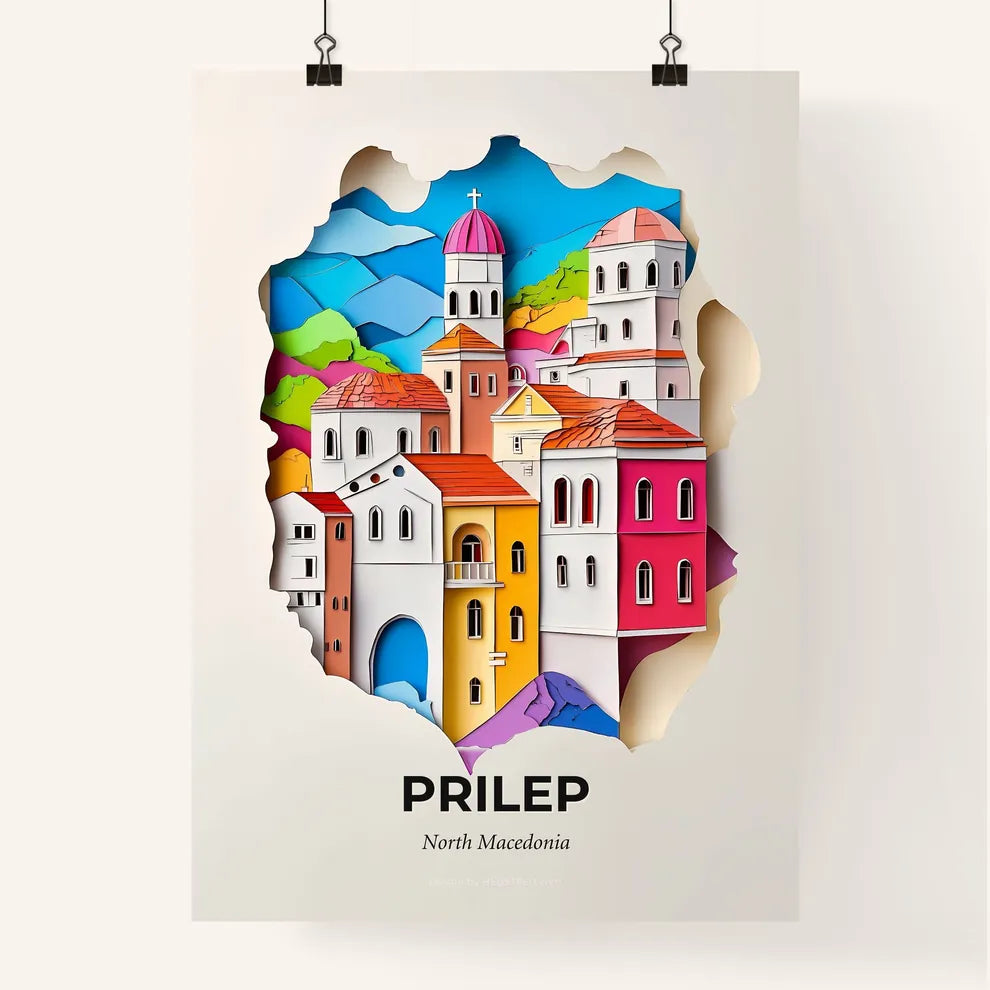 Vivid Prilep, North Macedonia, Colorful Poster