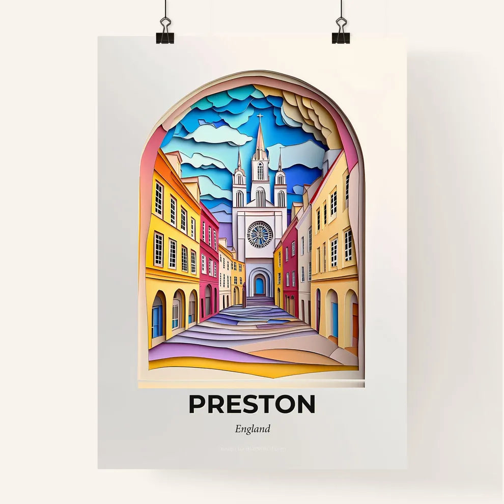 Vivid Preston, England, Colorful Poster