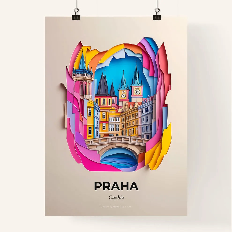 Vivid Prague, Czechia, Colorful Poster