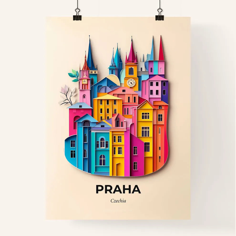Vivid Prague, Czechia, Colorful Poster