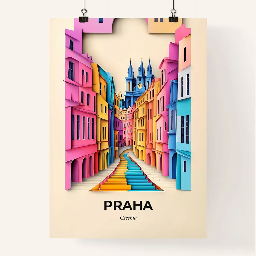 Vivid Prague, Czechia, Colorful Poster