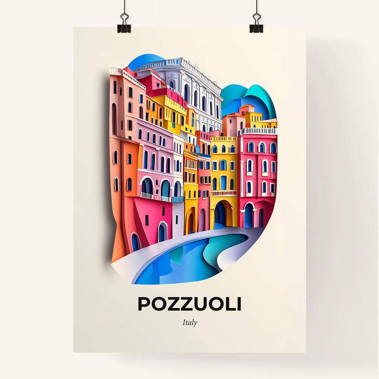 Vivid Pozzuoli, Italy, Colorful Poster