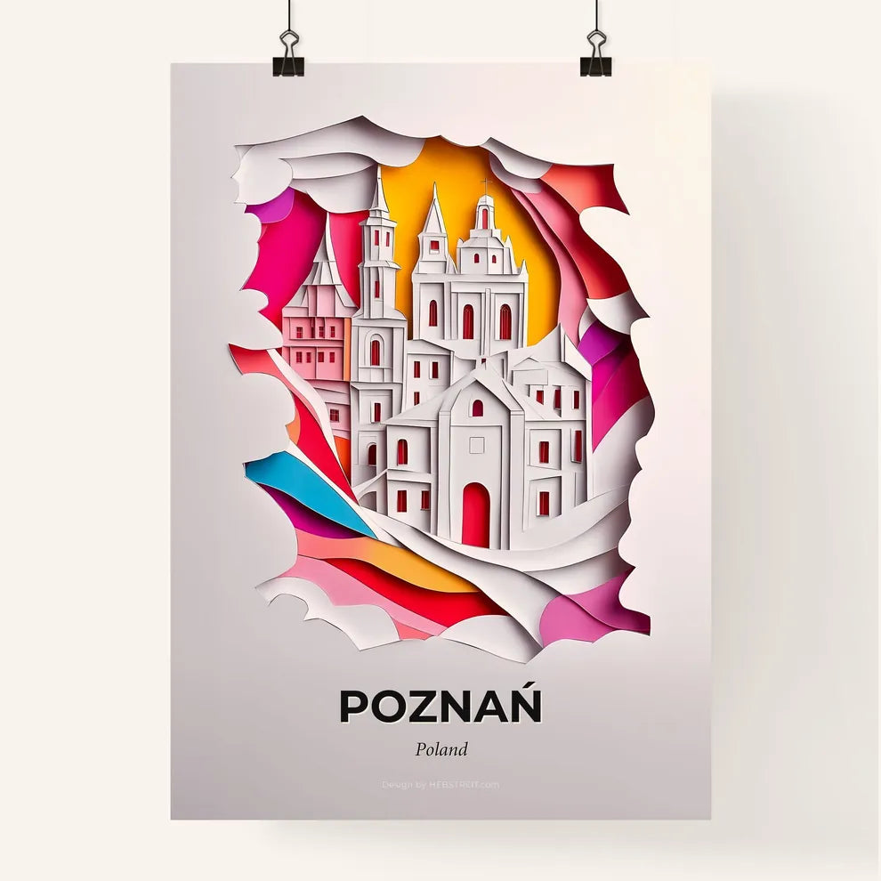 Vivid Poznań, Poland, Colorful Poster