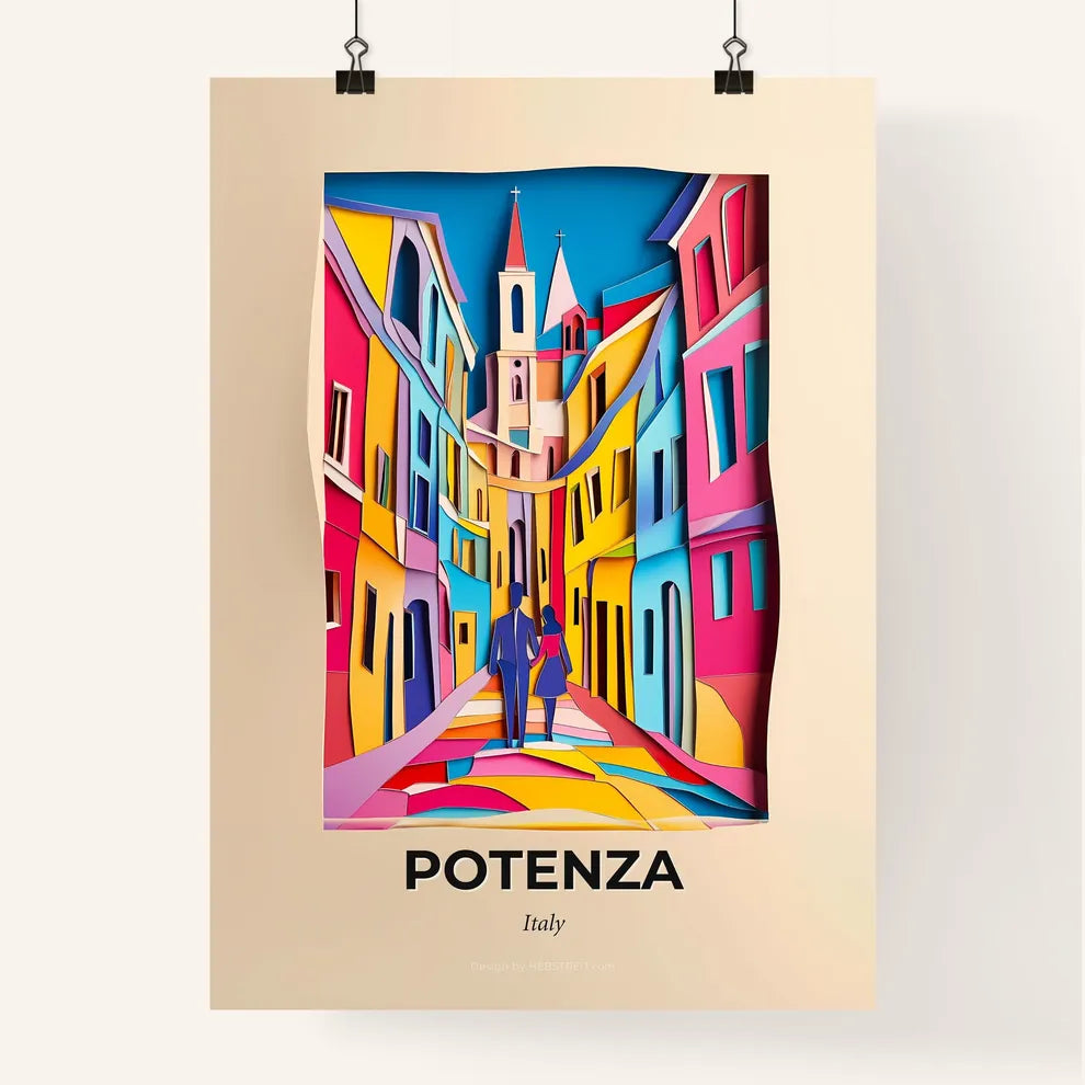 Vivid Potenza, Italy, Colorful Poster