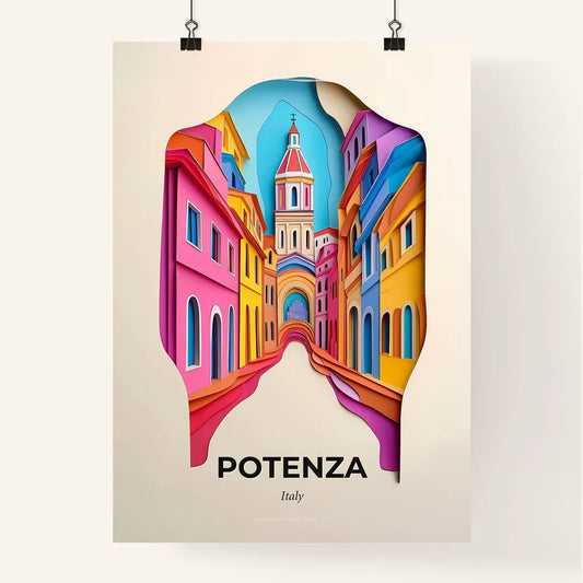 Vivid Potenza, Italy, Colorful Poster