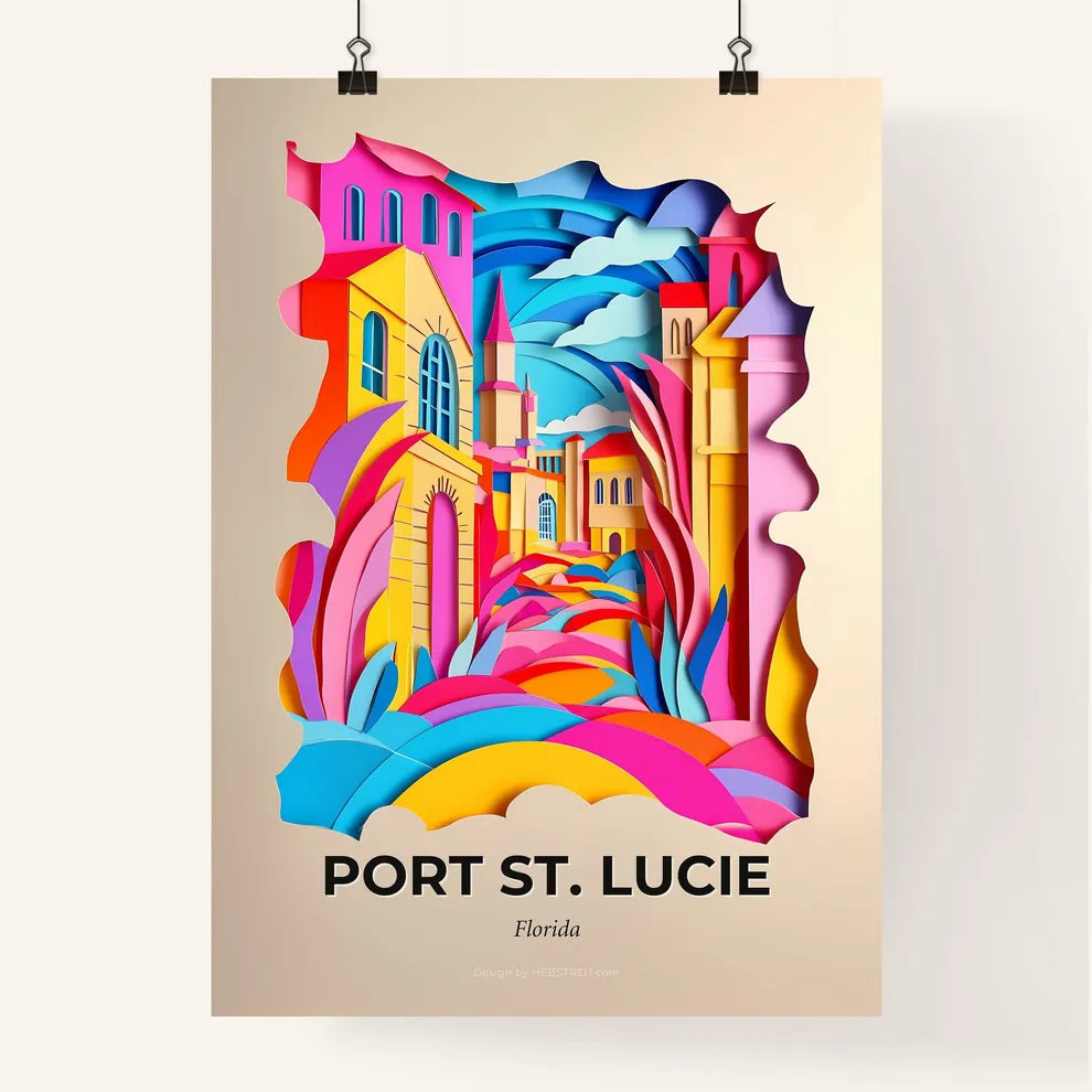 Vivid Port St. Lucie, Florida, Colorful Poster