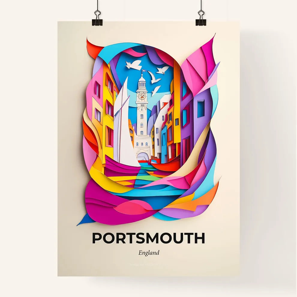 Vivid Portsmouth, England, Colorful Poster
