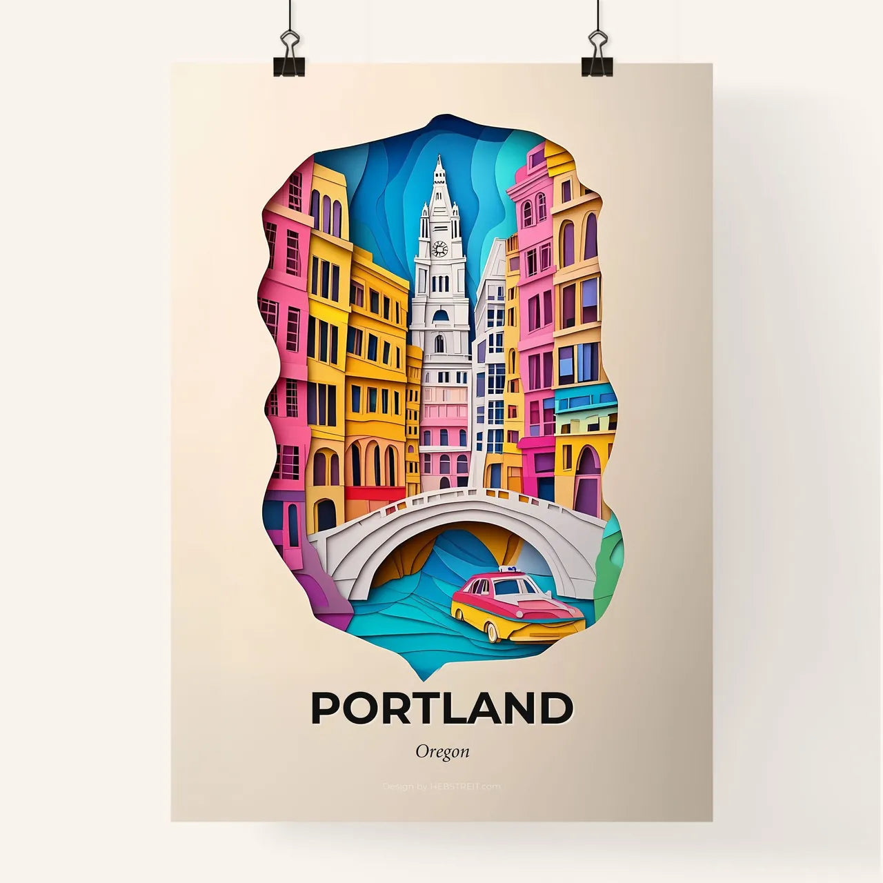 Vivid Portland, Oregon, Colorful Poster