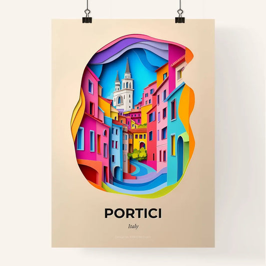 Vivid Portici, Italy, Colorful Poster