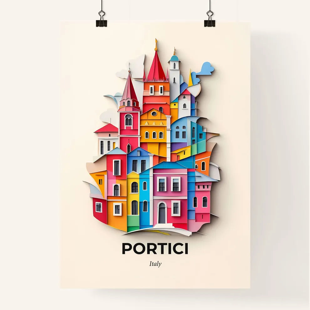 Vivid Portici, Italy, Colorful Poster