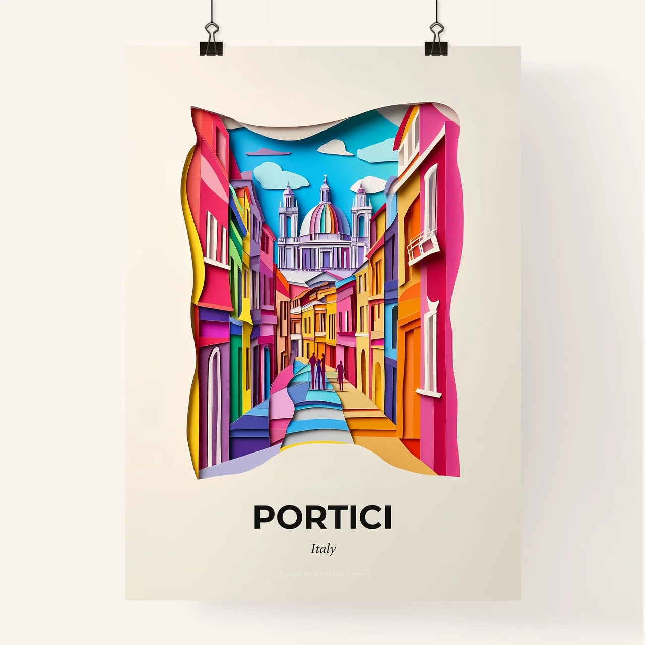 Vivid Portici, Italy, Colorful Poster