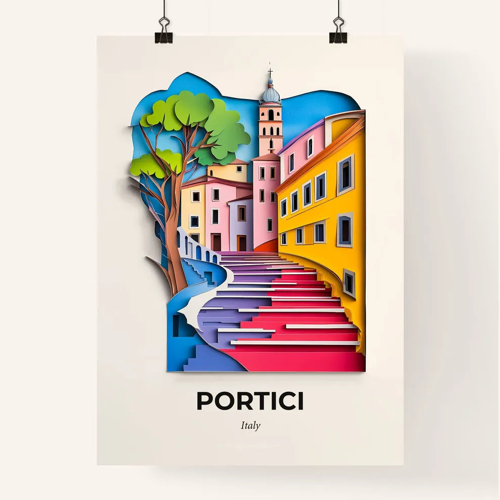 Vivid Portici, Italy, Colorful Poster