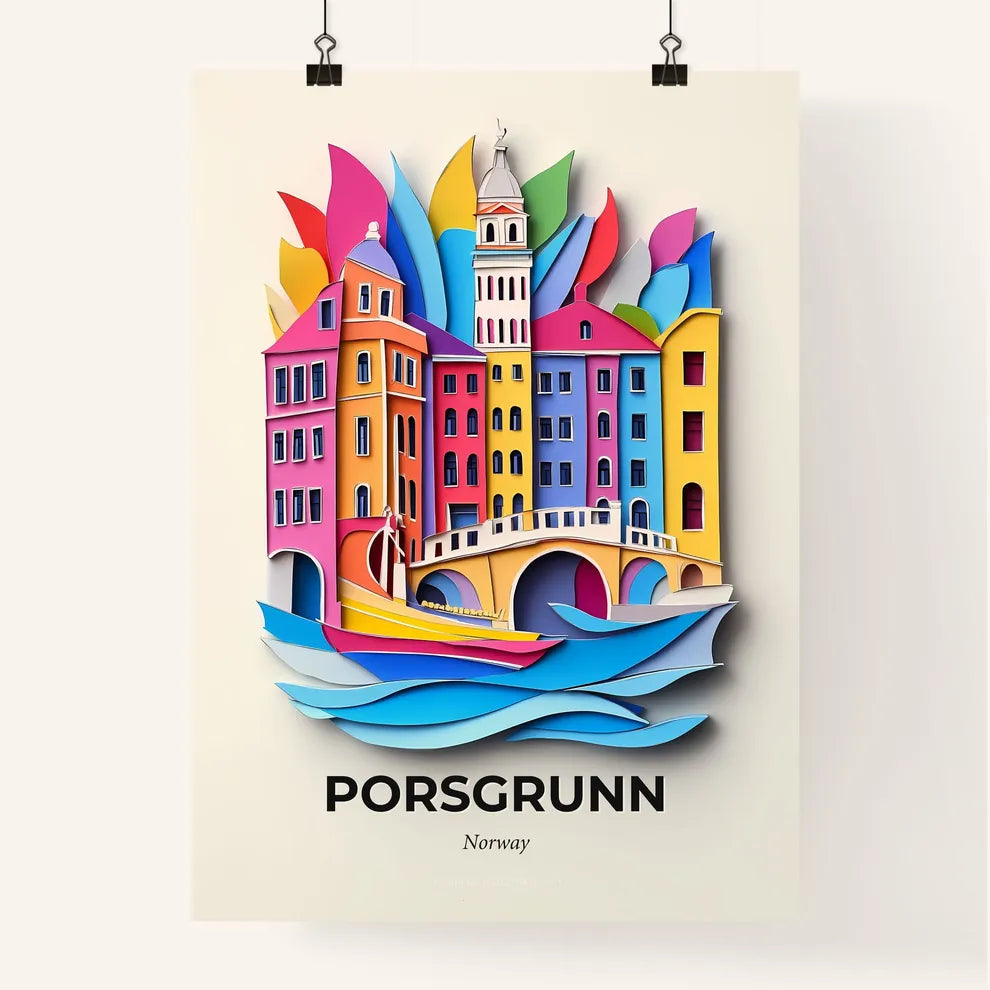 Vivid Porsgrunn, Norway, Colorful Poster