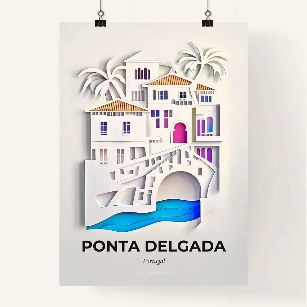 Vivid Ponta Delgada, Portugal, Colorful Poster