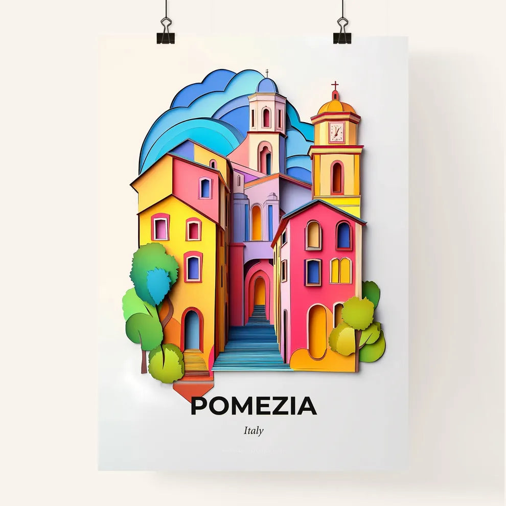 Vivid Pomezia, Italy, Colorful Poster