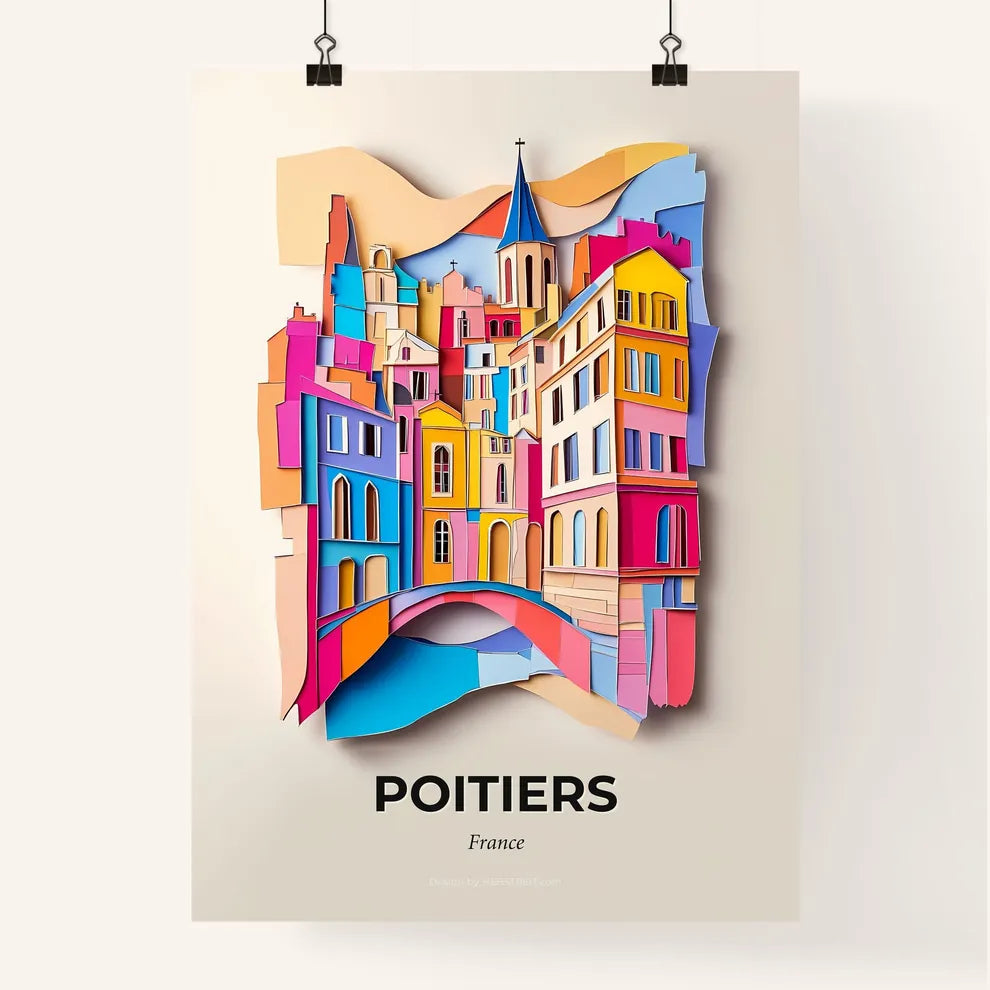 Vivid Poitiers, France, Colorful Poster