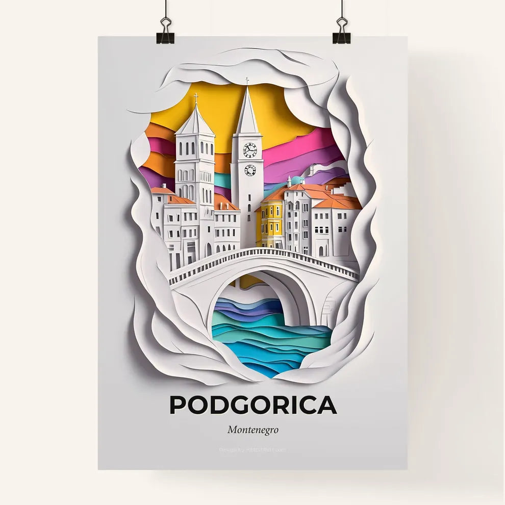 Vivid Podgorica, Montenegro, Colorful Poster